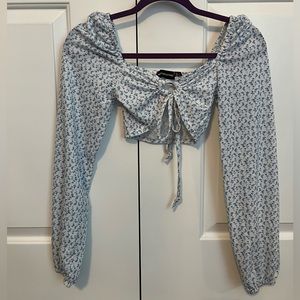 Pretty Little Thing Tie Front Crop Top